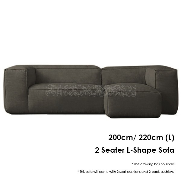 Romano Fabric Feather Down Sofa - L Shape / Sectional Sofa