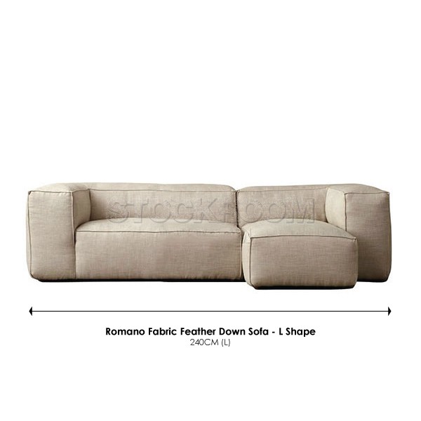 Romano Fabric Feather Down Sofa - L Shape / Sectional Sofa