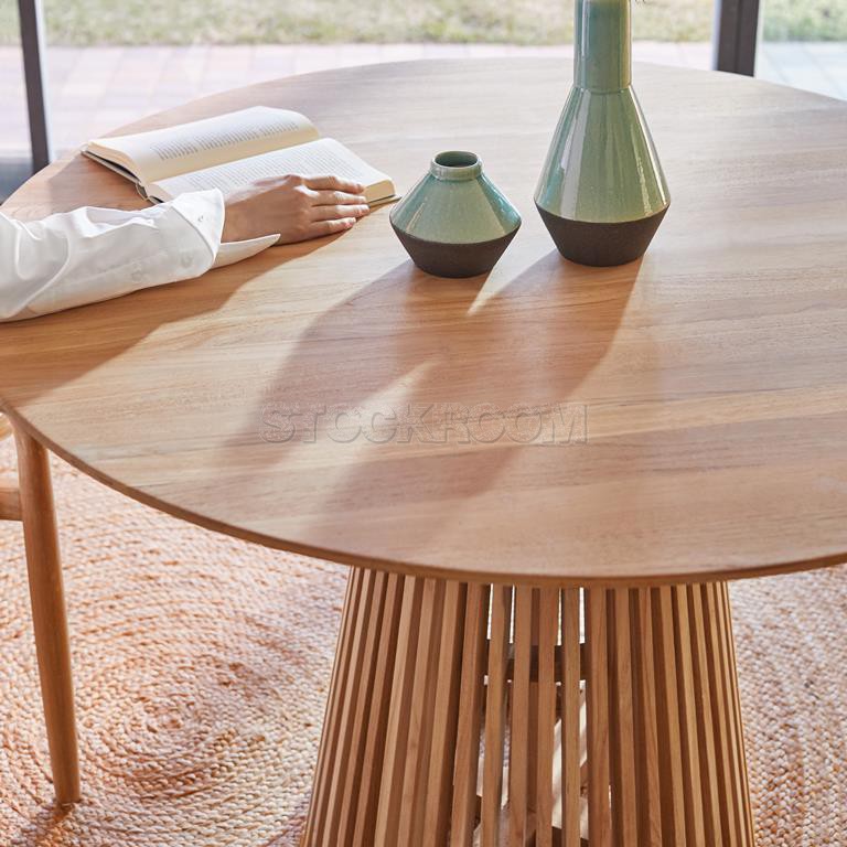 Rossella Style Solid Oak Wood Dining Table