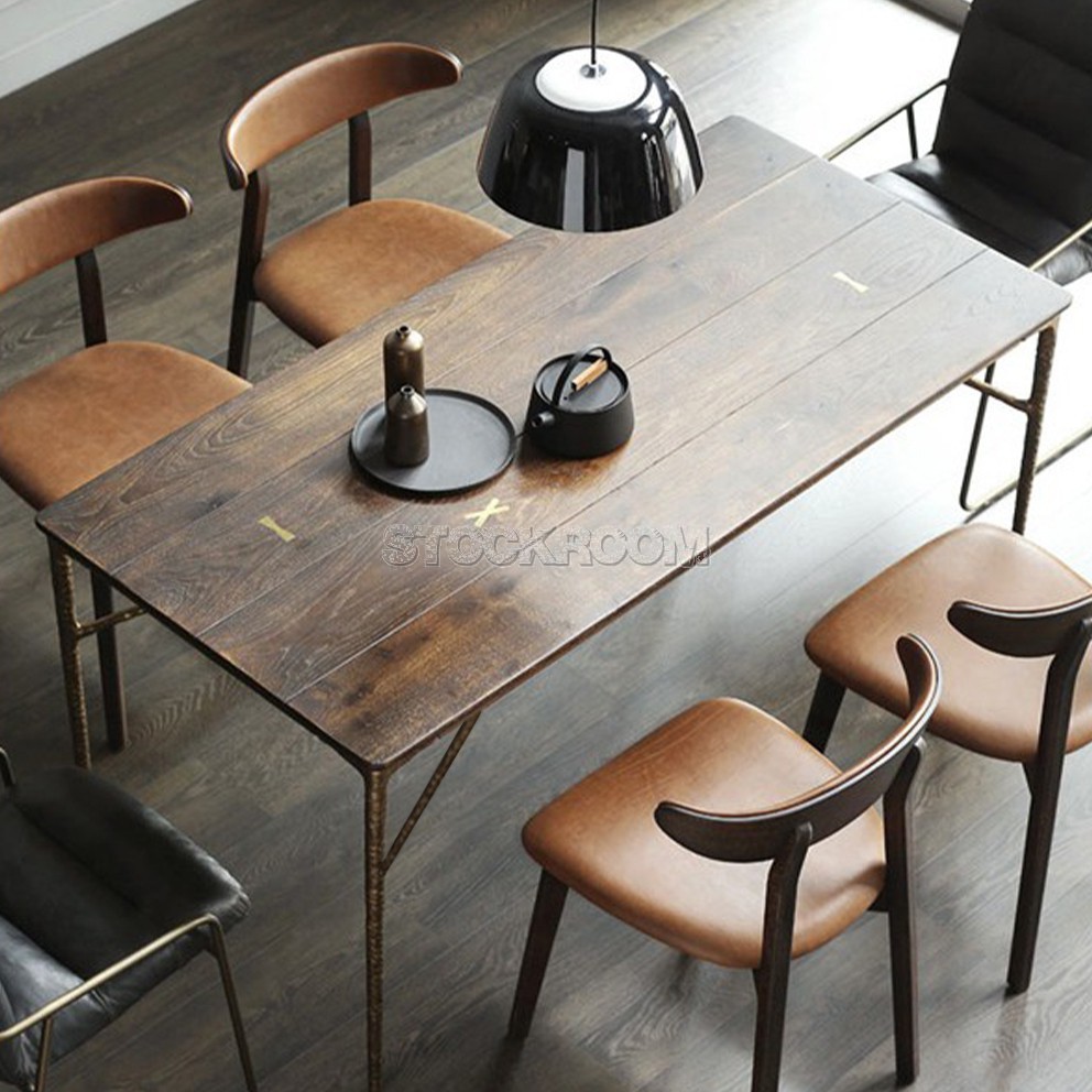 Nicolás Rustic Style Industrial Dining Table
