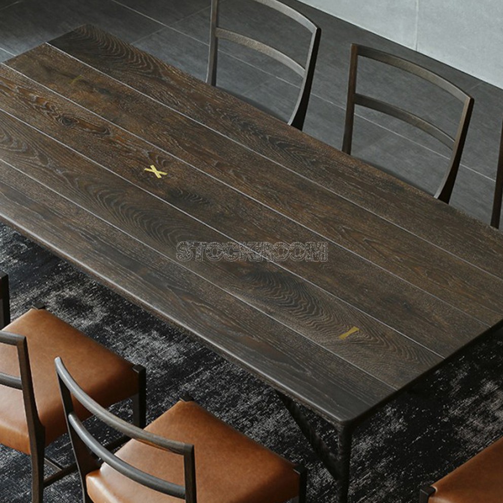 Nicolás Rustic Style Industrial Dining Table