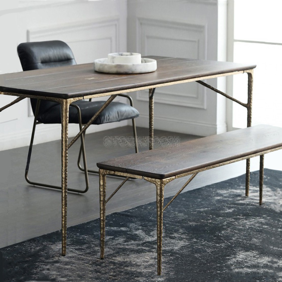 Nicolás Rustic Style Industrial Dining Table