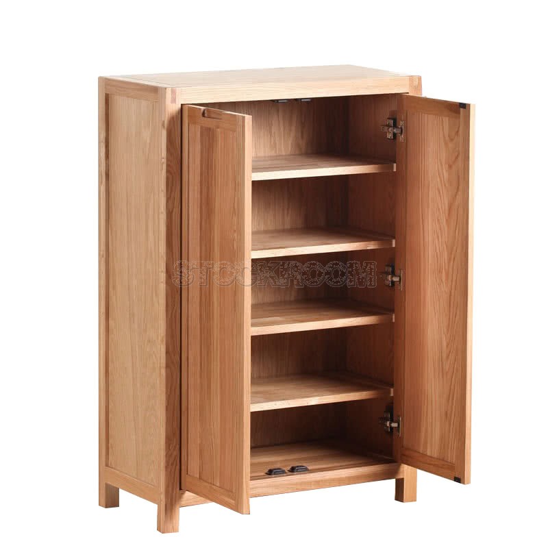 Safonol Solid Oak Wood Shoe Rack/ Storage Cabinet