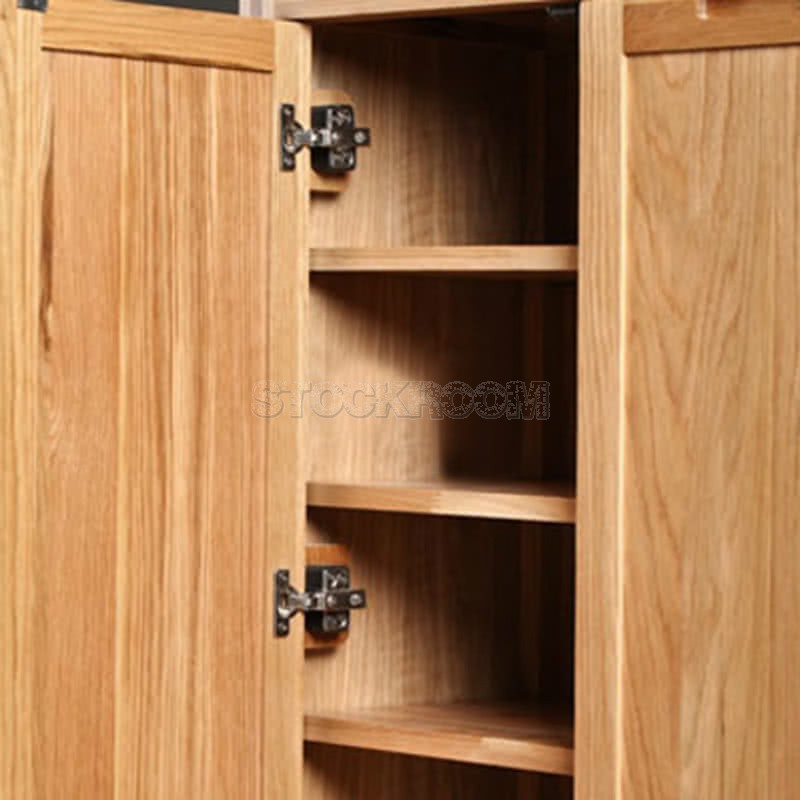 Safonol Solid Oak Wood Shoe Rack/ Storage Cabinet