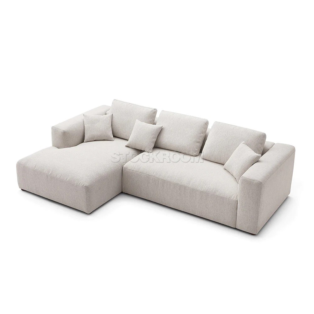 Selena Fabric Feather Down Sofa - L Shape / Sectional Sofa