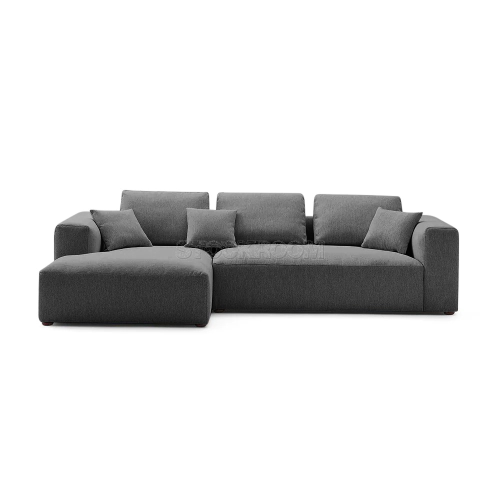 Selena Fabric Feather Down Sofa - L Shape / Sectional Sofa