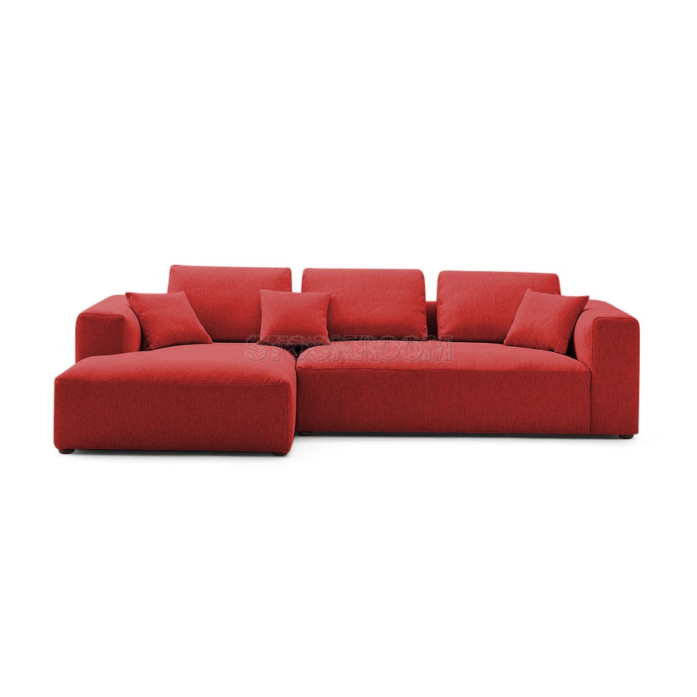 Selena Fabric Feather Down Sofa - L Shape / Sectional Sofa