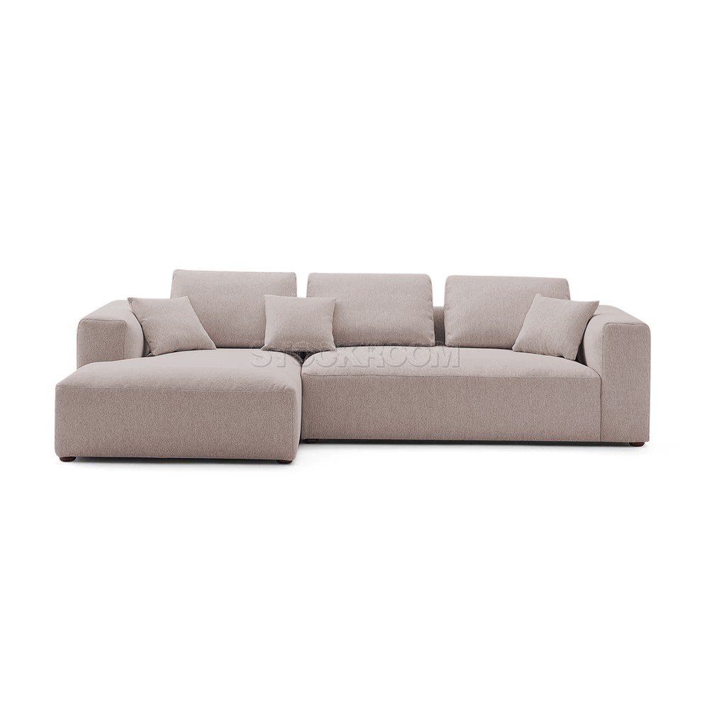 Selena Fabric Feather Down Sofa - L Shape / Sectional Sofa