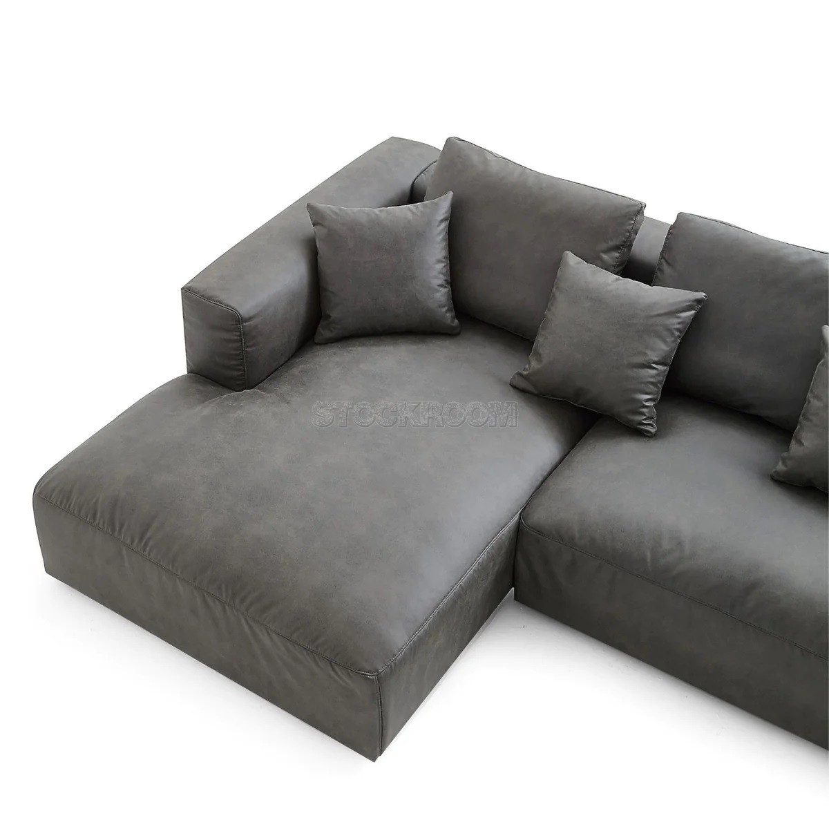 Selena Leather Feather Down Sofa - L Shape / Sectional Sofa