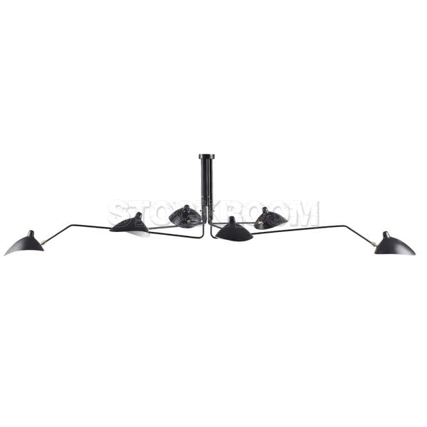 Serge Mouille Style 6 Arms Pendant Lamp