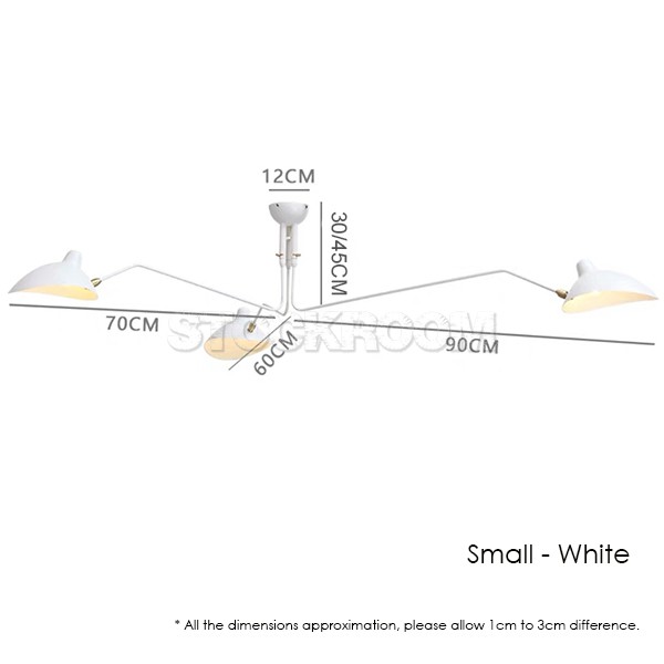 Serge Mouille Style 3 Arms Pendant Lamp