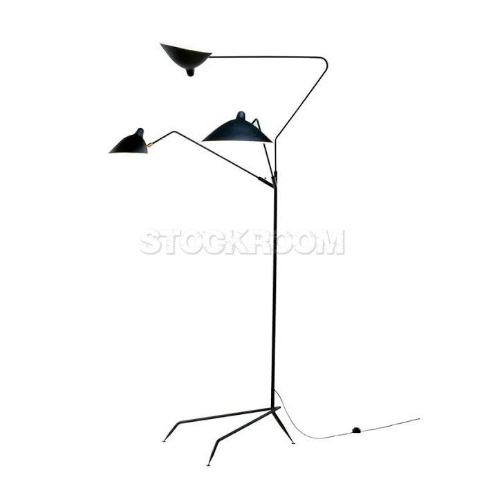 Serge Mouille Style 3 Arms Rotating Floor Lamp