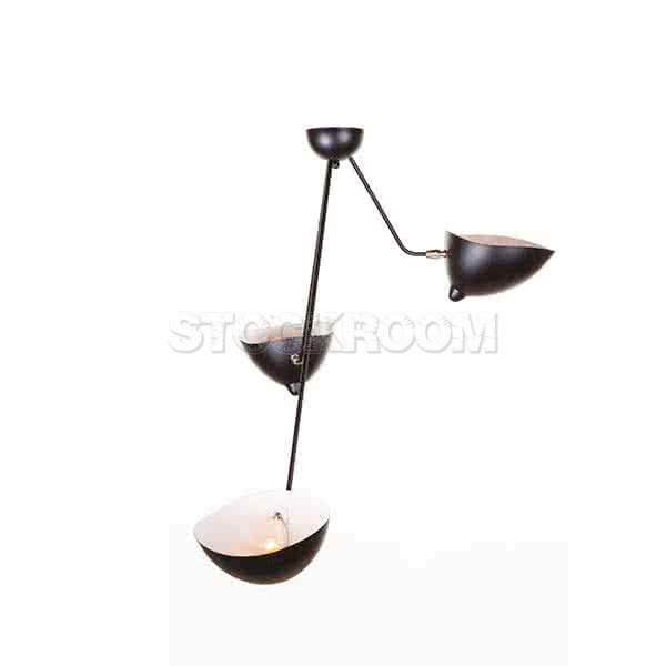 Serge Mouille Style 3 Arms Spider Pendant Lamp