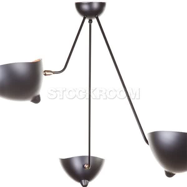 Serge Mouille Style 3 Arms Spider Pendant Lamp