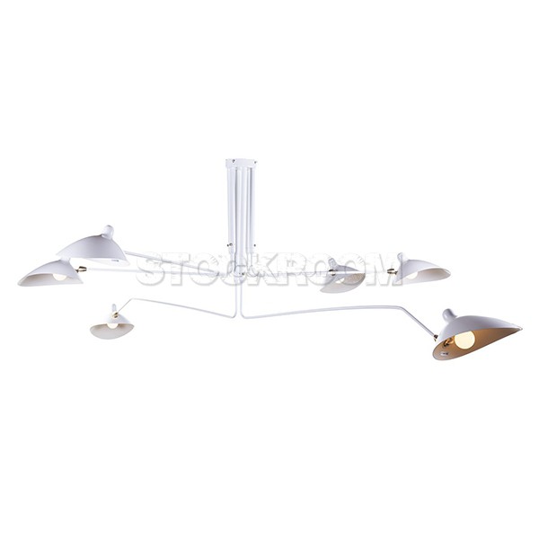 Serge Mouille Style 6 Arms Pendant Lamp