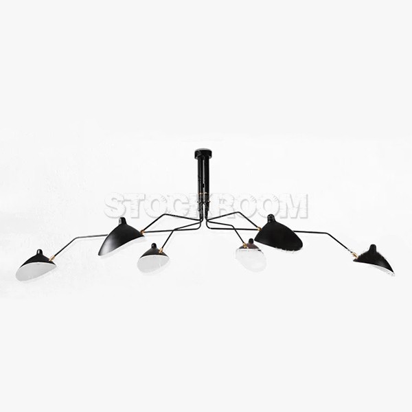 Serge Mouille Style 6 Arms Pendant Lamp