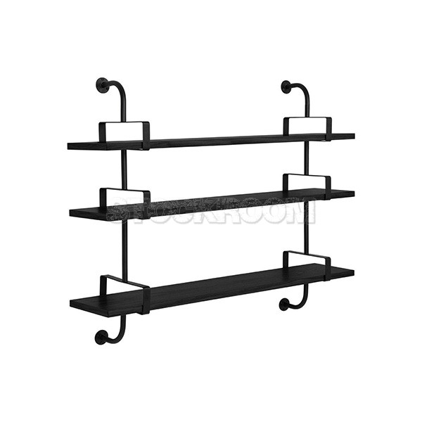 Hussein Industrial Solid Wood Wall Shelf