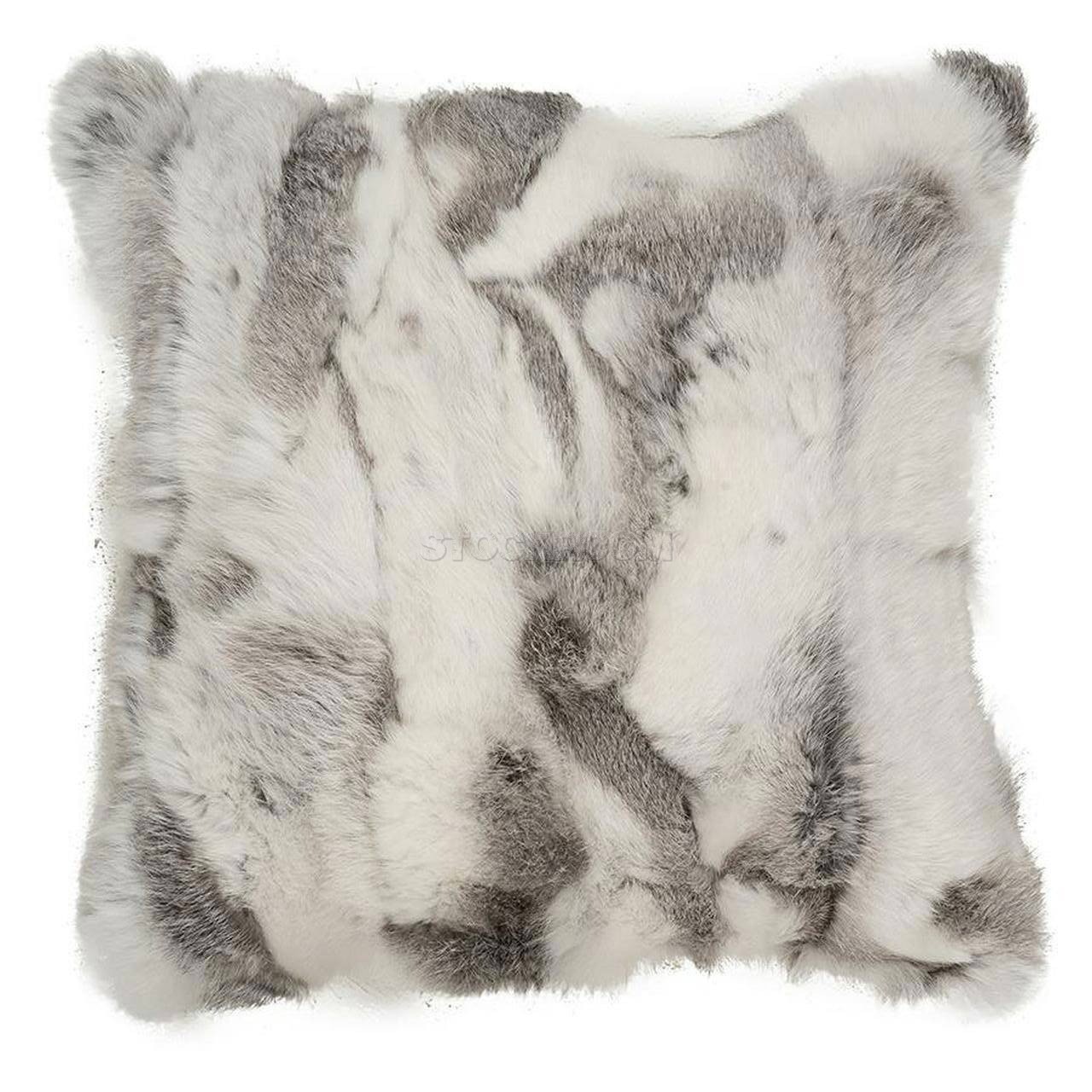 Rabbit Fur Patchwork Pillow