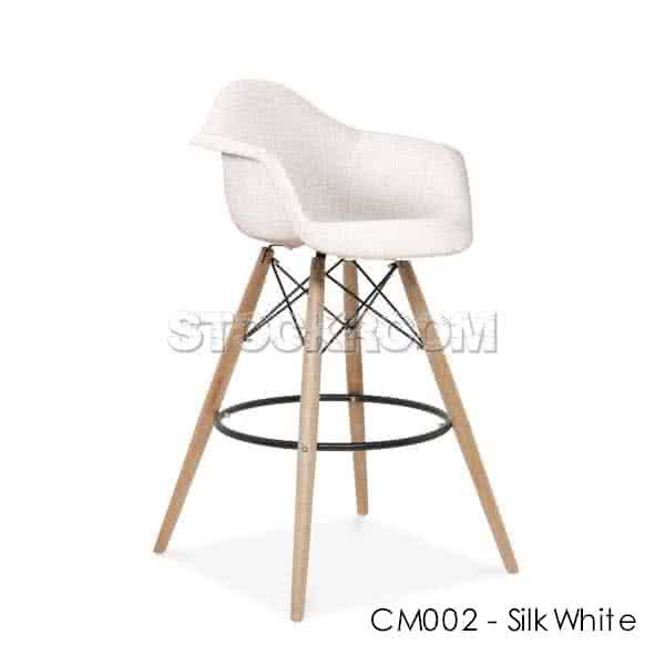 Charles Eames Upholstered DAW Style Bar Stool - Full Fabric