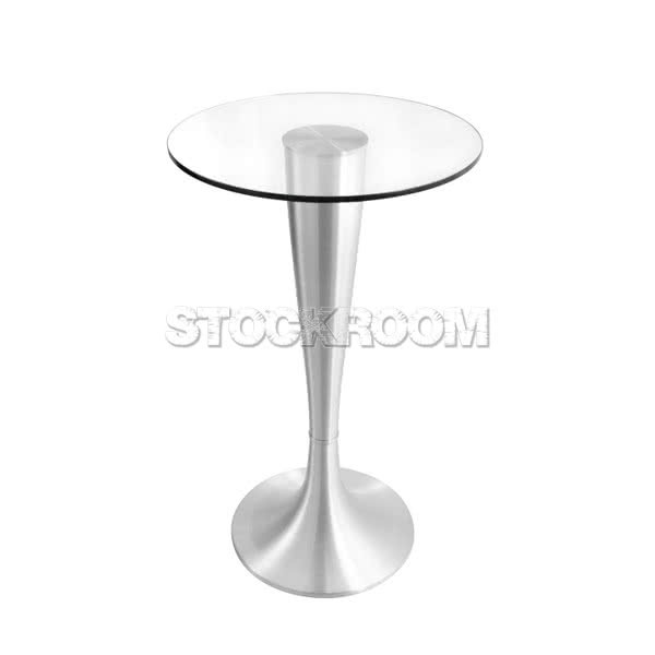 Silvio Glass Bar Table and Mirella Style Leather Bar Stool Combo Set