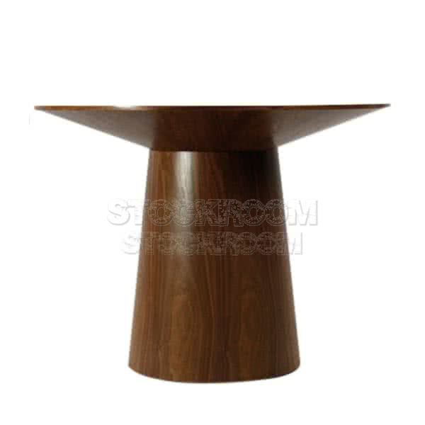 Tan/Garbarino Style Drum Walnut Round Table