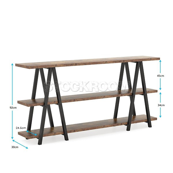 Aiden Industrial Loft Reclaimed Solid Wood console shelves by Stockroom