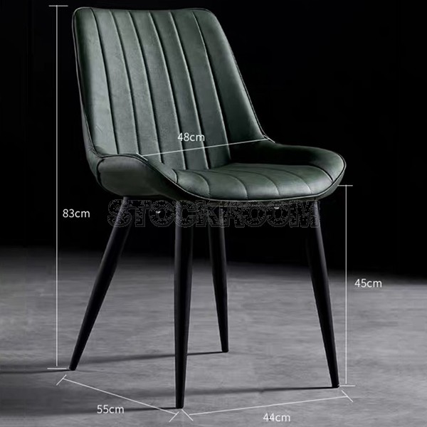 Hille PU Leather Upholstered Dining Chair With Metal Legs