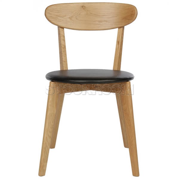 Smith Solid Oak Wood Dining Chair - Leather