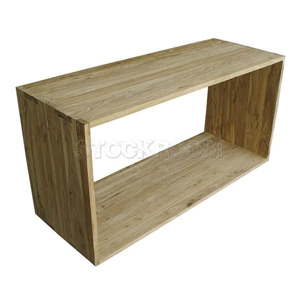 Solid Recycled Elm Wood Storage Cube / Side Table - Large