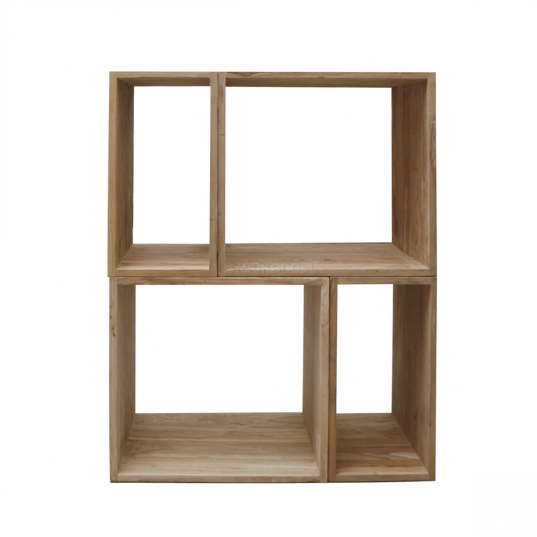Solid Recycled Elm Wood Storage Cube / Side Table - Square
