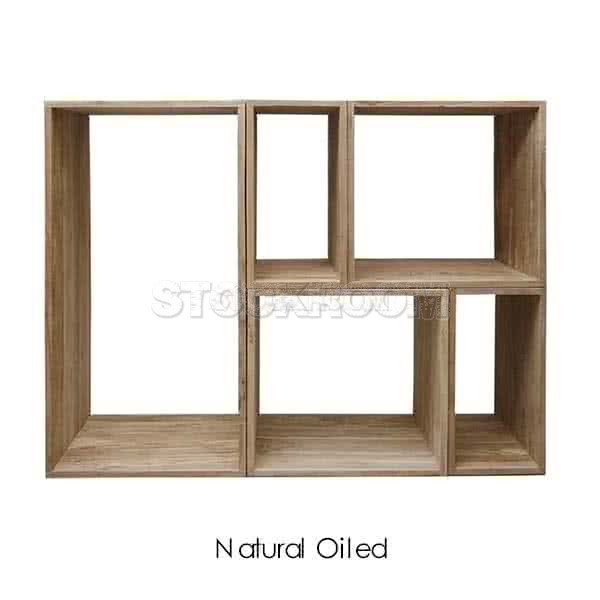 Solid Recycled Elm Wood Storage Shelf