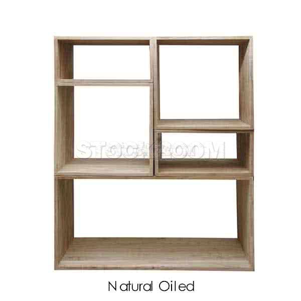 Solid Recycled Elm Wood Storage Shelf