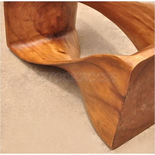 Solid Wood Twisted Stool / Side Table
