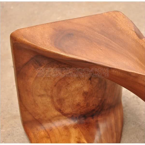 Solid Wood Twisted Stool / Side Table