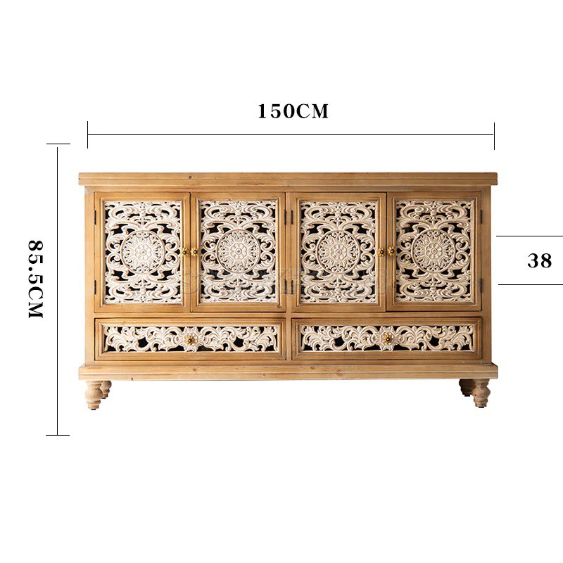 Sonia French Vintage Style Sideboard With 2 Drawers