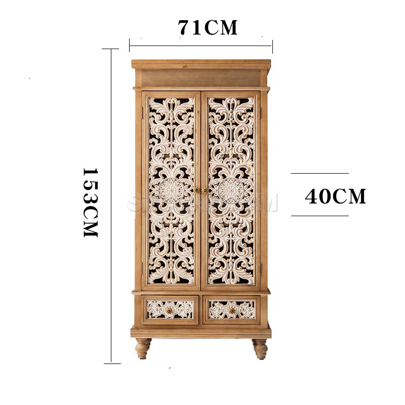 Sonia French Vintage Style Bookshelf / Cabinet Tall