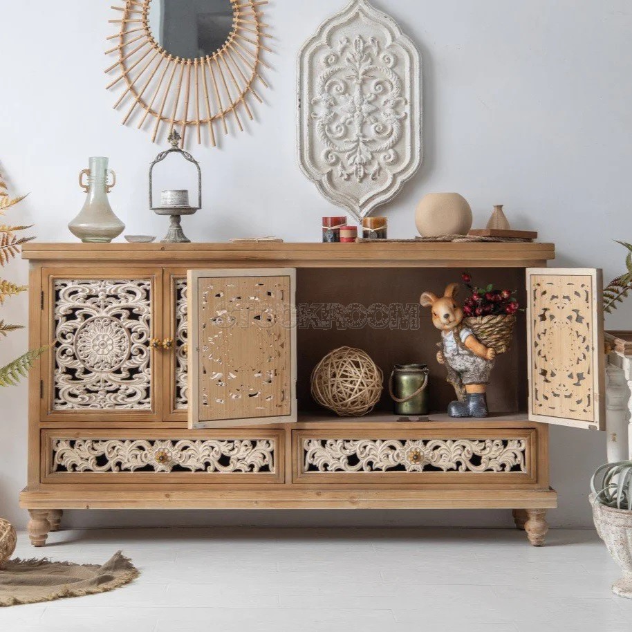 Sonia French Vintage Style Sideboard With 2 Drawers