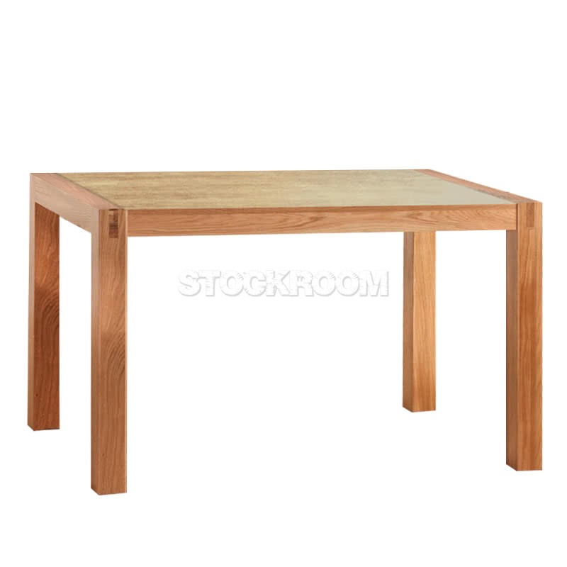 Squado Solid Oak Wood Slim Dining Table