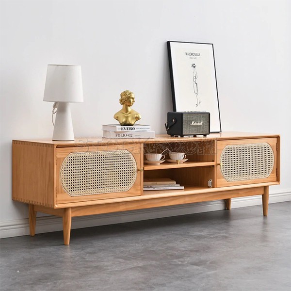 Stamford Solid Wood with Rattan TV Cabinet