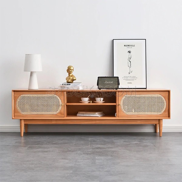 Stamford Solid Wood with Rattan TV Cabinet