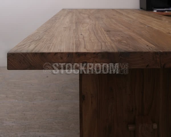 Standford Recycled Solid Elm Wood Dining Table Set - 200cm