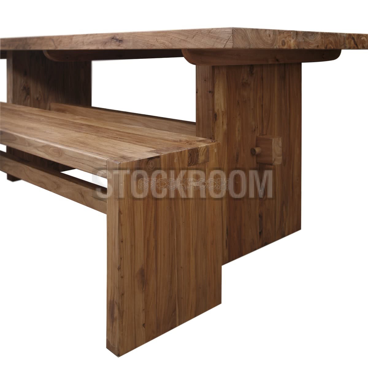 Standford Solid Recycled Elm Wood Dining Table