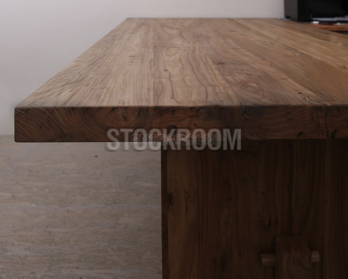 Standford Solid Recycled Elm Wood Dining Table