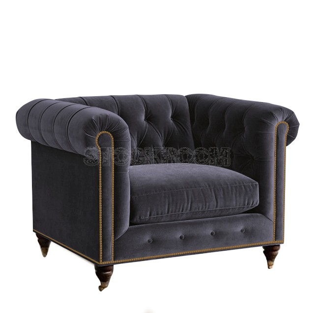 STOCKROOM Chesterfield Fabric Armchair - Deluxe