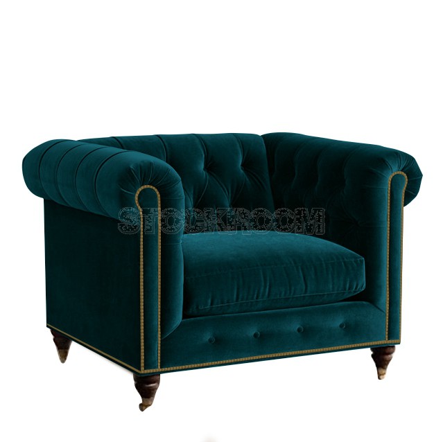 STOCKROOM Chesterfield Fabric Armchair - Deluxe