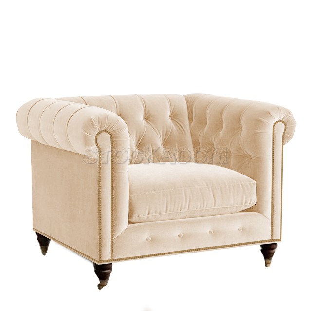 STOCKROOM Chesterfield Fabric Armchair - Deluxe