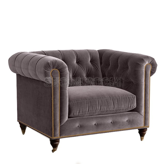 STOCKROOM Chesterfield Fabric Armchair - Deluxe