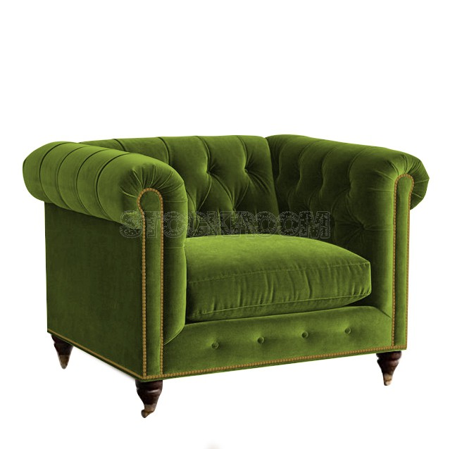 STOCKROOM Chesterfield Fabric Armchair - Deluxe