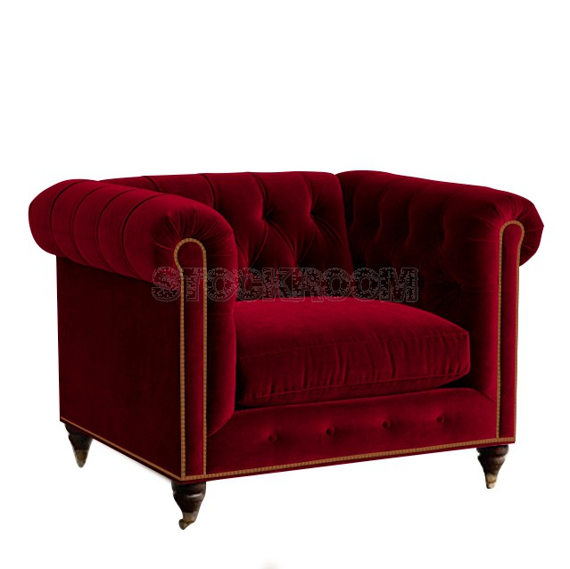 STOCKROOM Chesterfield Fabric Armchair - Deluxe