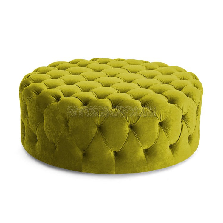 STOCKROOM Chesterfield Sofa Round Ottoman / Pouf